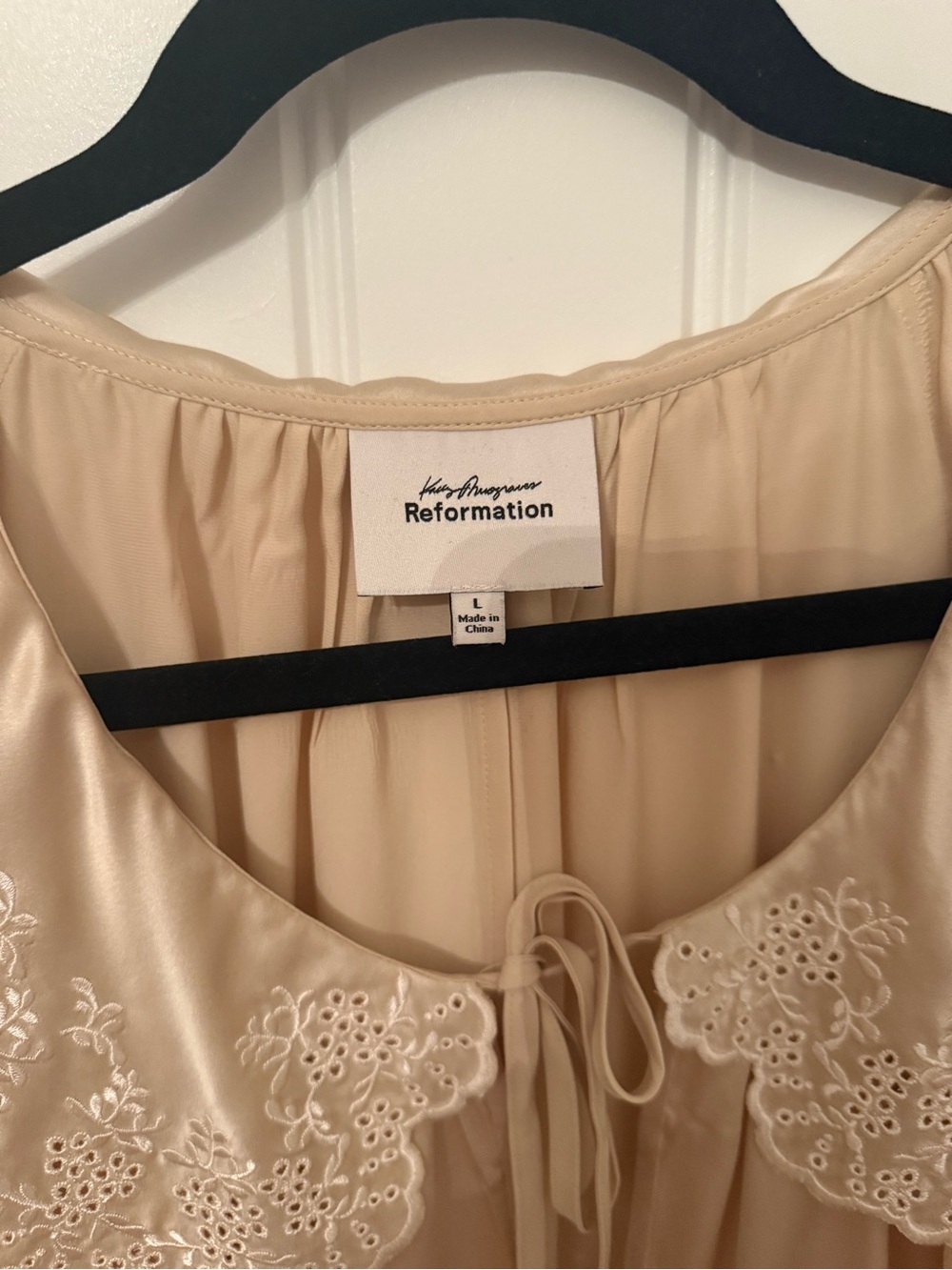 Reformation x Kacey Musgraves Lillie Eyelet Embroidered Silk Top - Picture 5 of 5